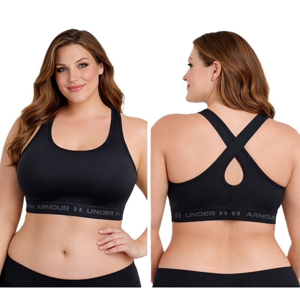 Under Armour Womens Sports Bra Size 2X Style 1362897 Black